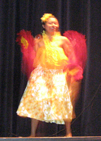 Hula chick at breakfast show