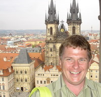 Joe up in Astronomical Clock Tower