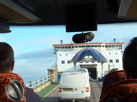 Boarding the ferry to scotland