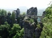 The ancient stone bridge across the towering outcrops of Bastei